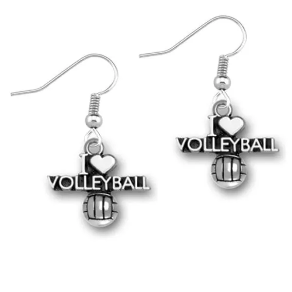 I Love Volleyball Earrings