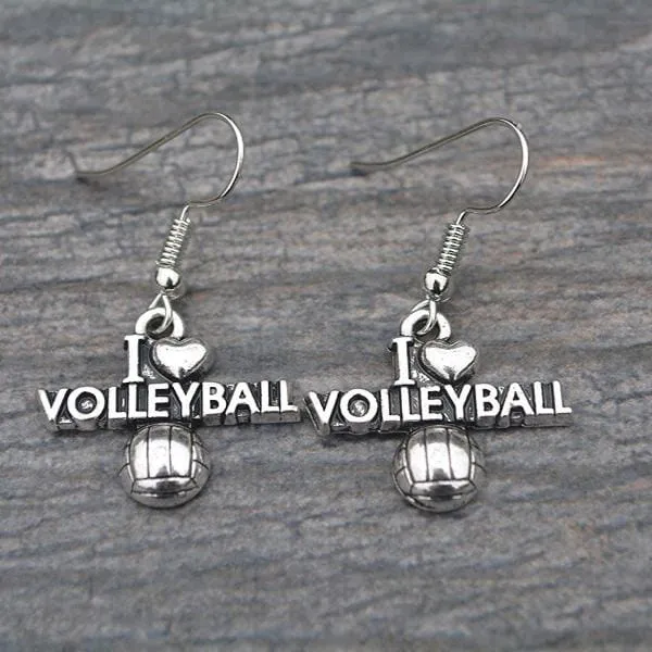 I Love Volleyball Earrings