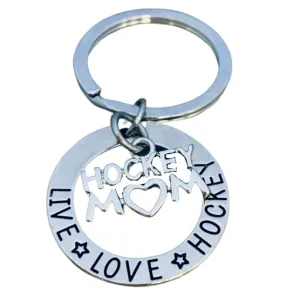 Ice Hockey Mom Charm Keychain - Live Love Hockey