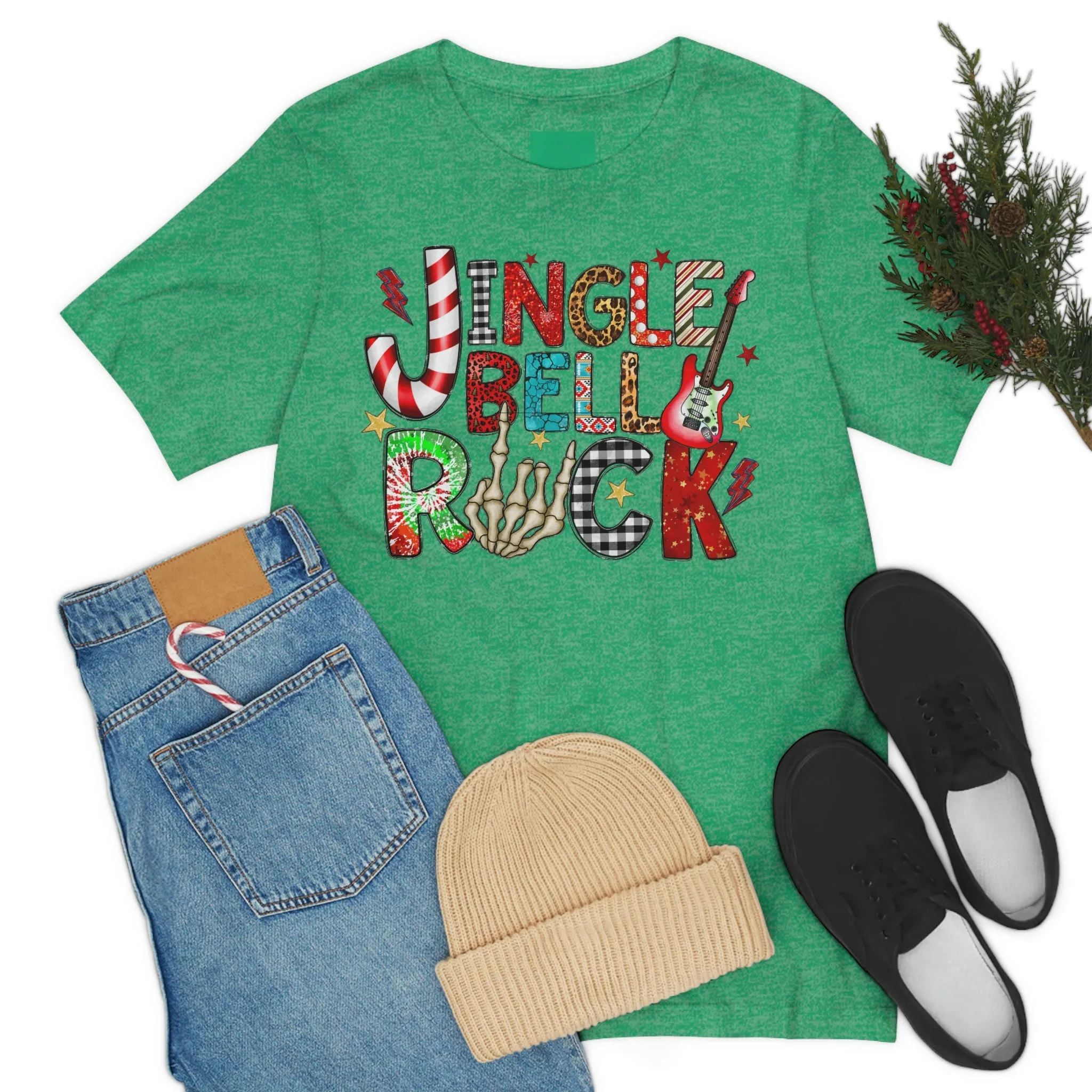 Jingle Bell Rock Women's Christmas Shirt Jersey Short Sleeve Tee