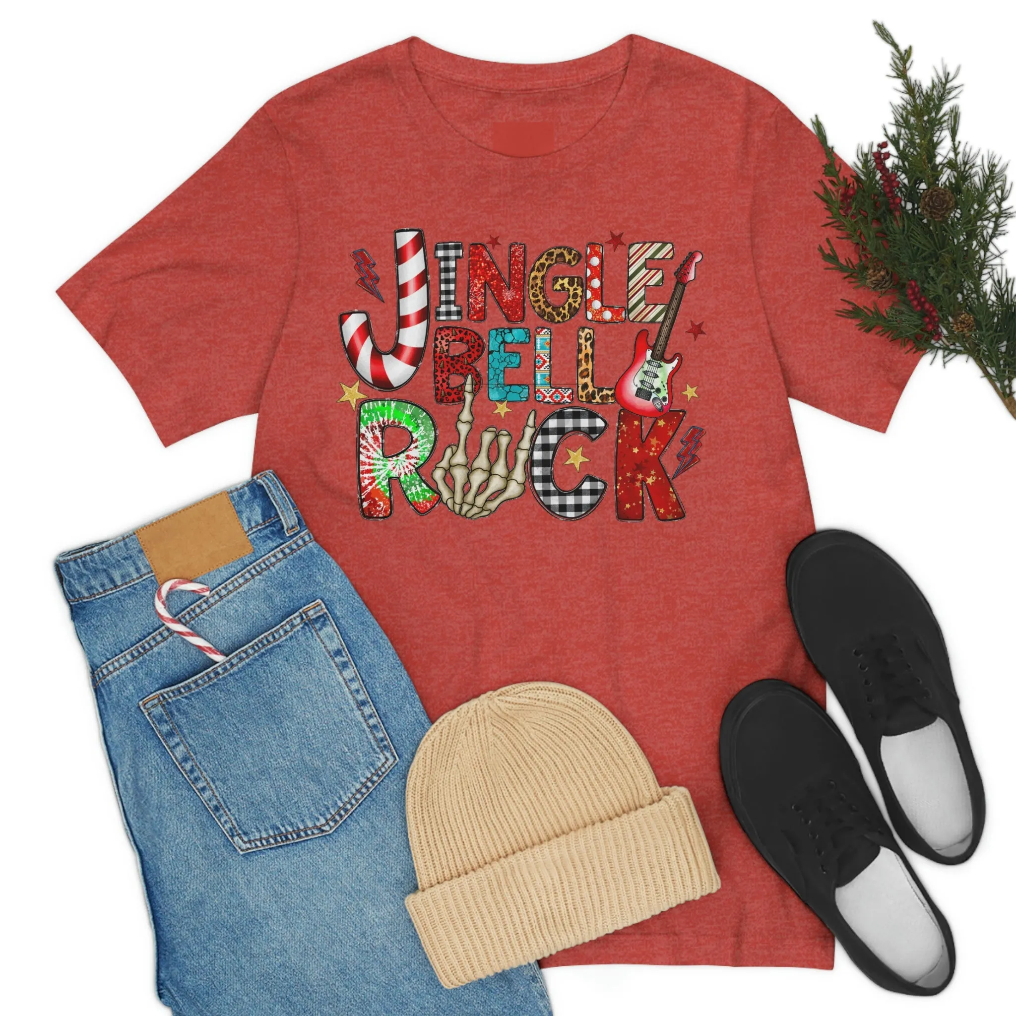 Jingle Bell Rock Women's Christmas Shirt Jersey Short Sleeve Tee