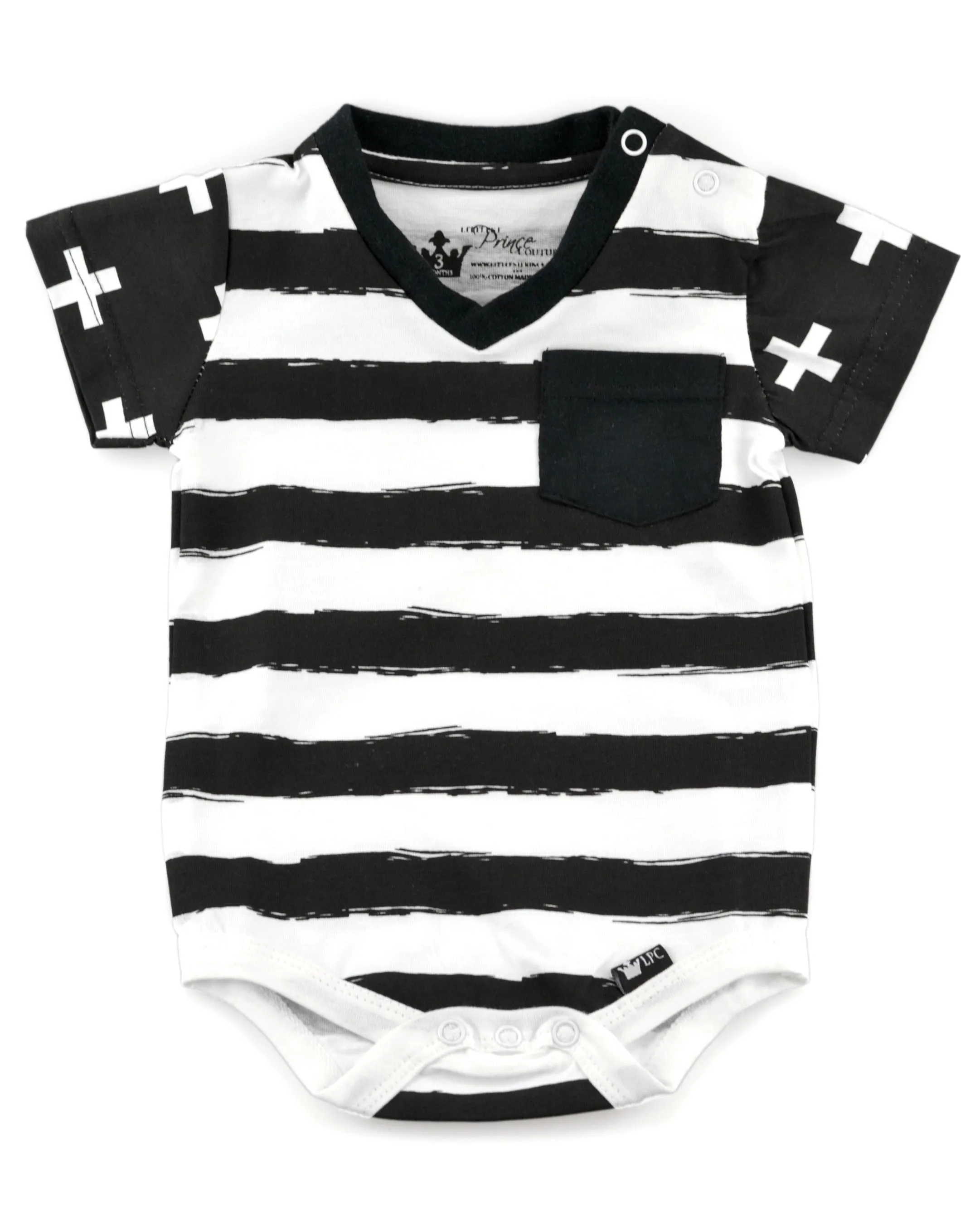 Littlest Prince Black & White V-Neck