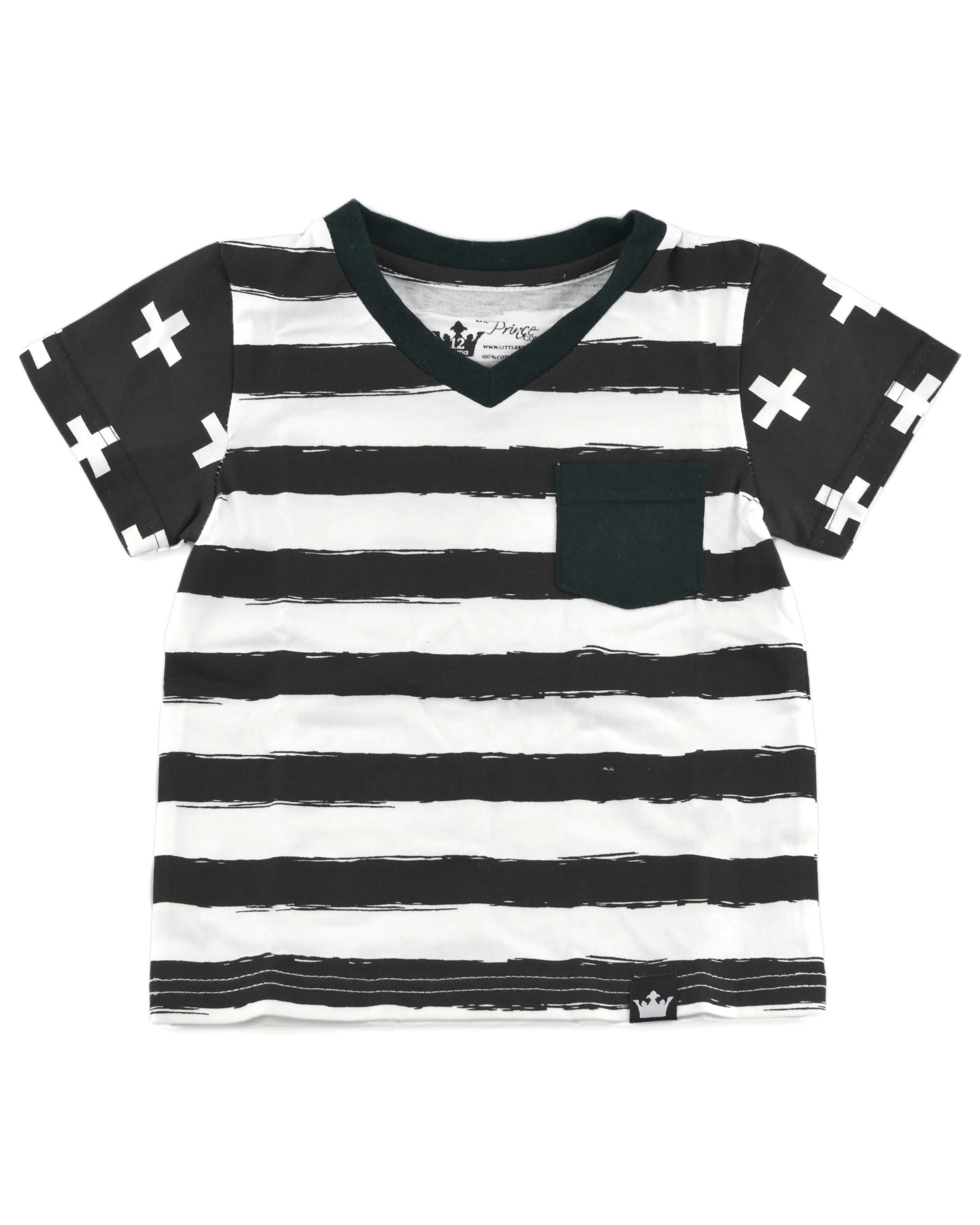 Littlest Prince Black & White V-Neck