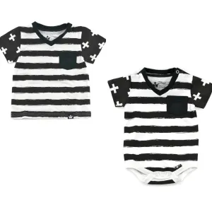 Littlest Prince Black & White V-Neck