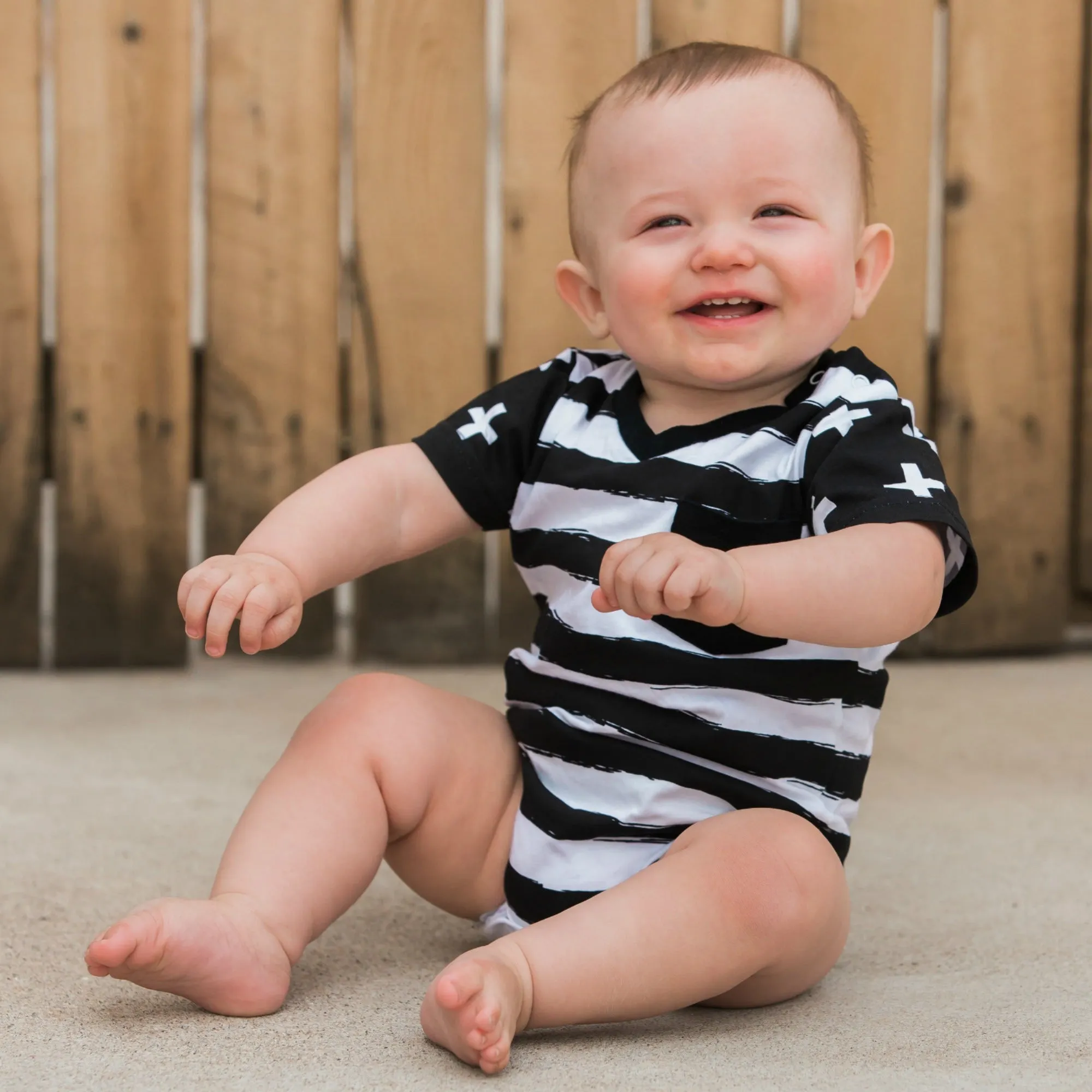 Littlest Prince Black & White V-Neck