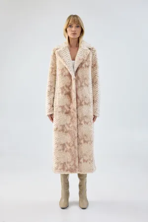 Long Faux Fur Coat - Blonde