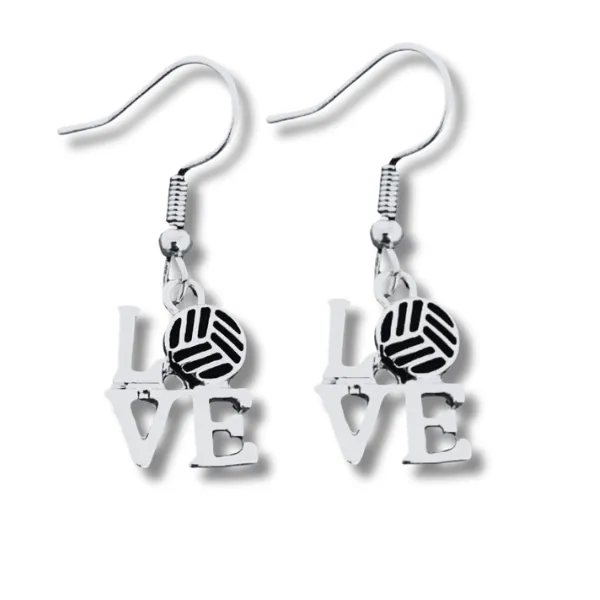 Love Volleyball Rose Gold Earrings