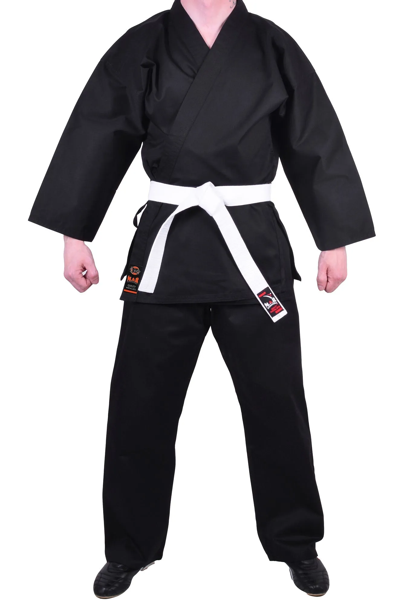 MAR-004A | Black Karate Student Uniform Gi (7.5oz Fabric)   FREE BELT