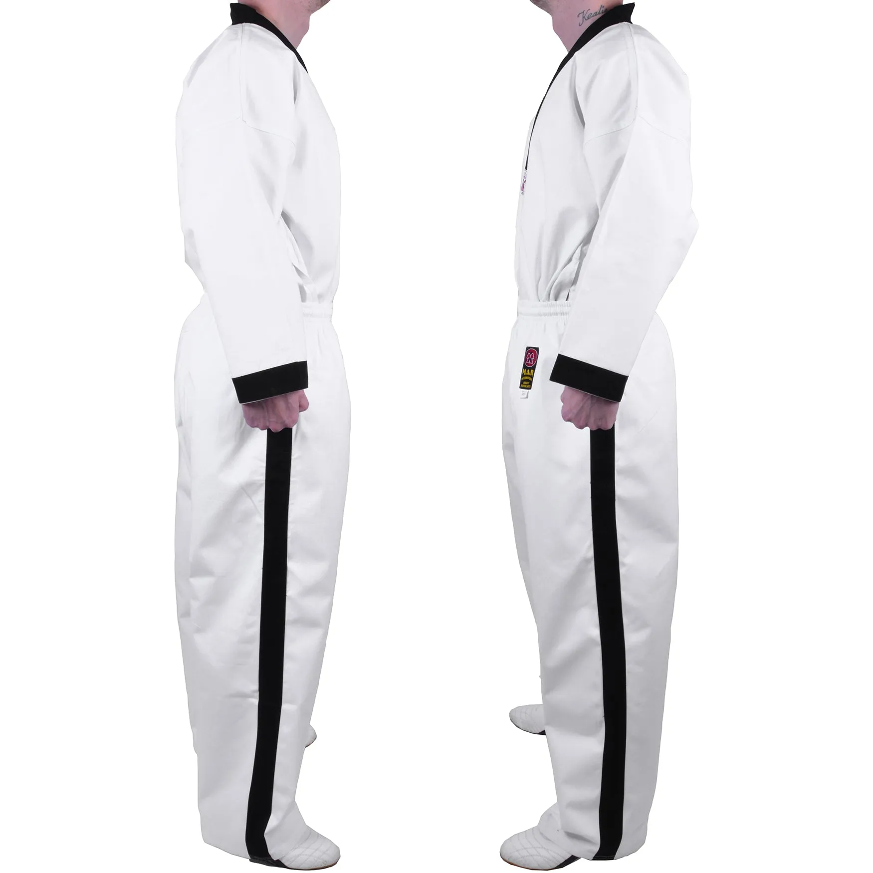 MAR-006 | White Karate & Freestyle Uniform w/ Black Trim (8oz Fabric)