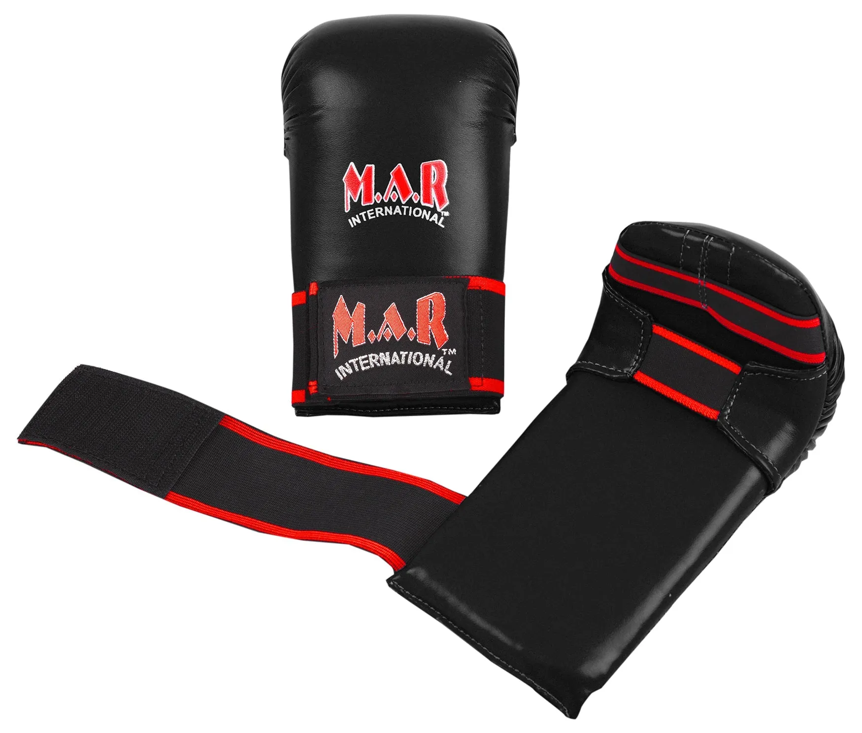 MAR-141A | Black Karate Gloves w/ Moulded Padding