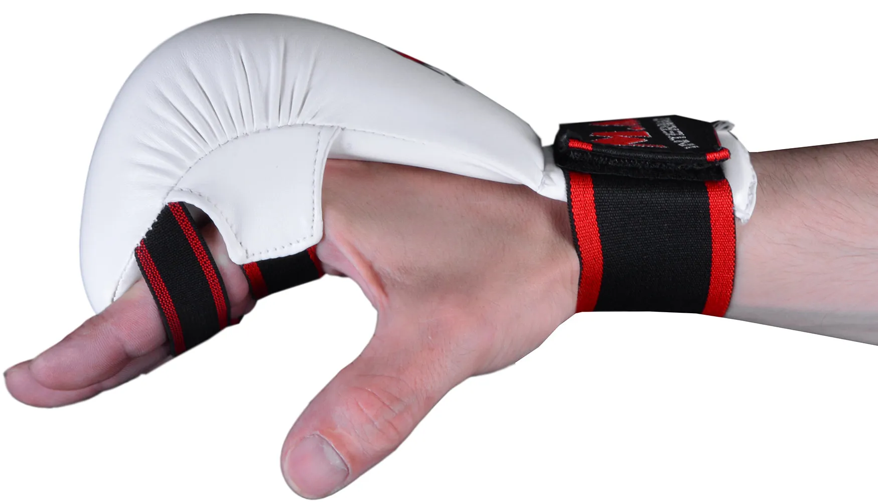 MAR-142C | White Karate Gloves w/ Moulded Padding