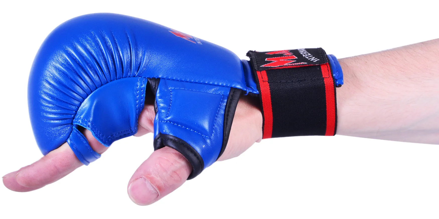 MAR-143A | Blue Karate Gloves w/ Padded Thumb