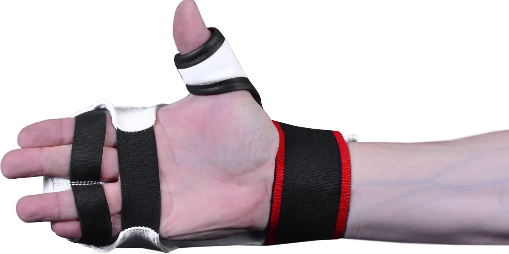 MAR-143C | White Karate Gloves w/ Padded Thumb