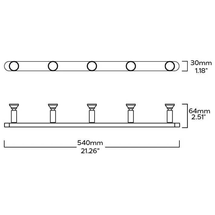 PULLMAN Wooden Wall Mounted Coat Rack - Dark Oak / Brass