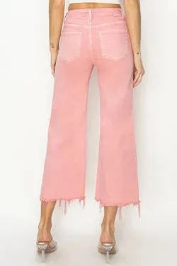 Risen Flamingo High Rise Wide Crop Pants