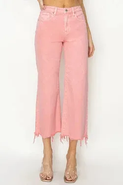 Risen Flamingo High Rise Wide Crop Pants