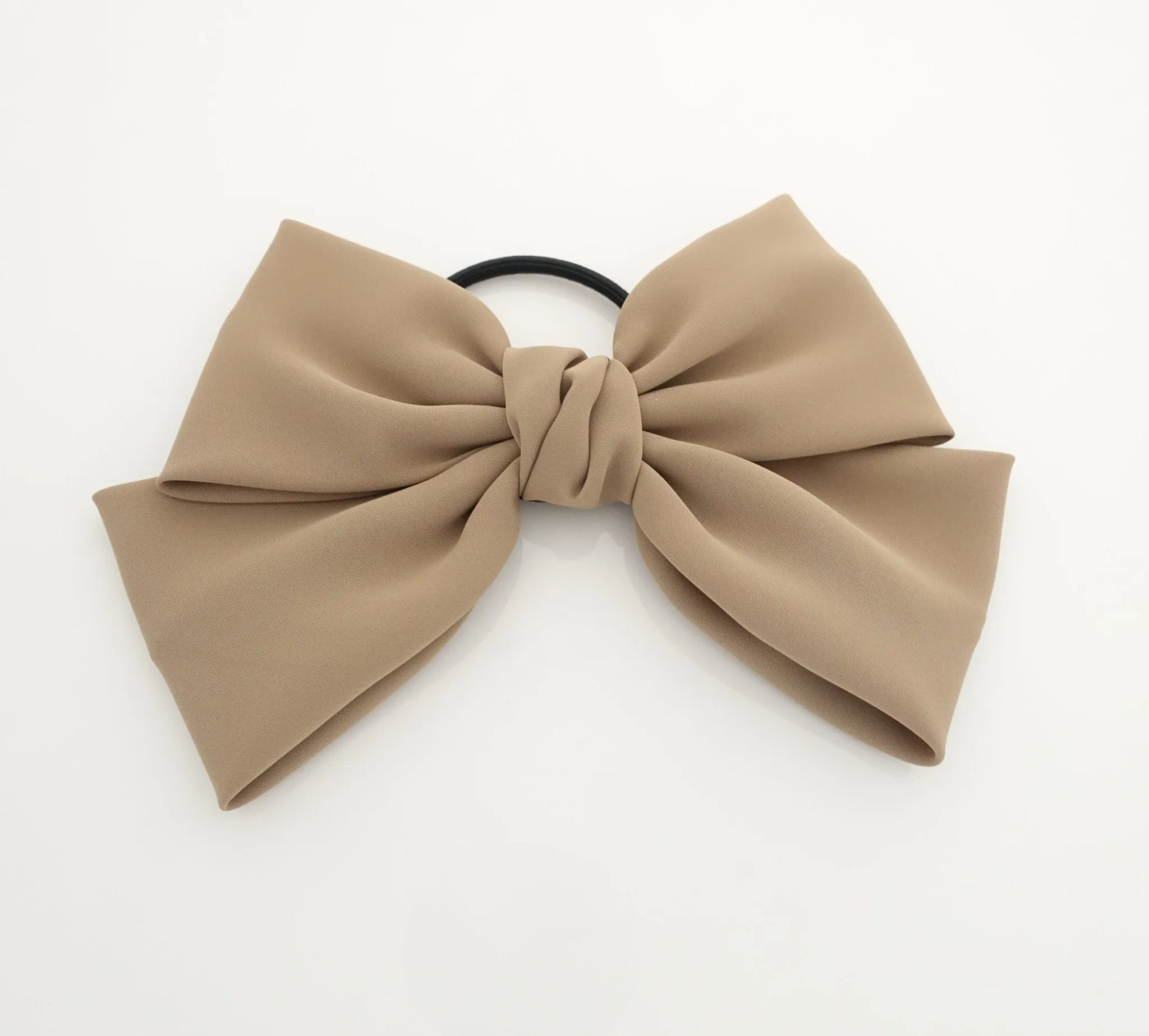 simple chiffon bow ponytail holder basic style hair bow tie elastics