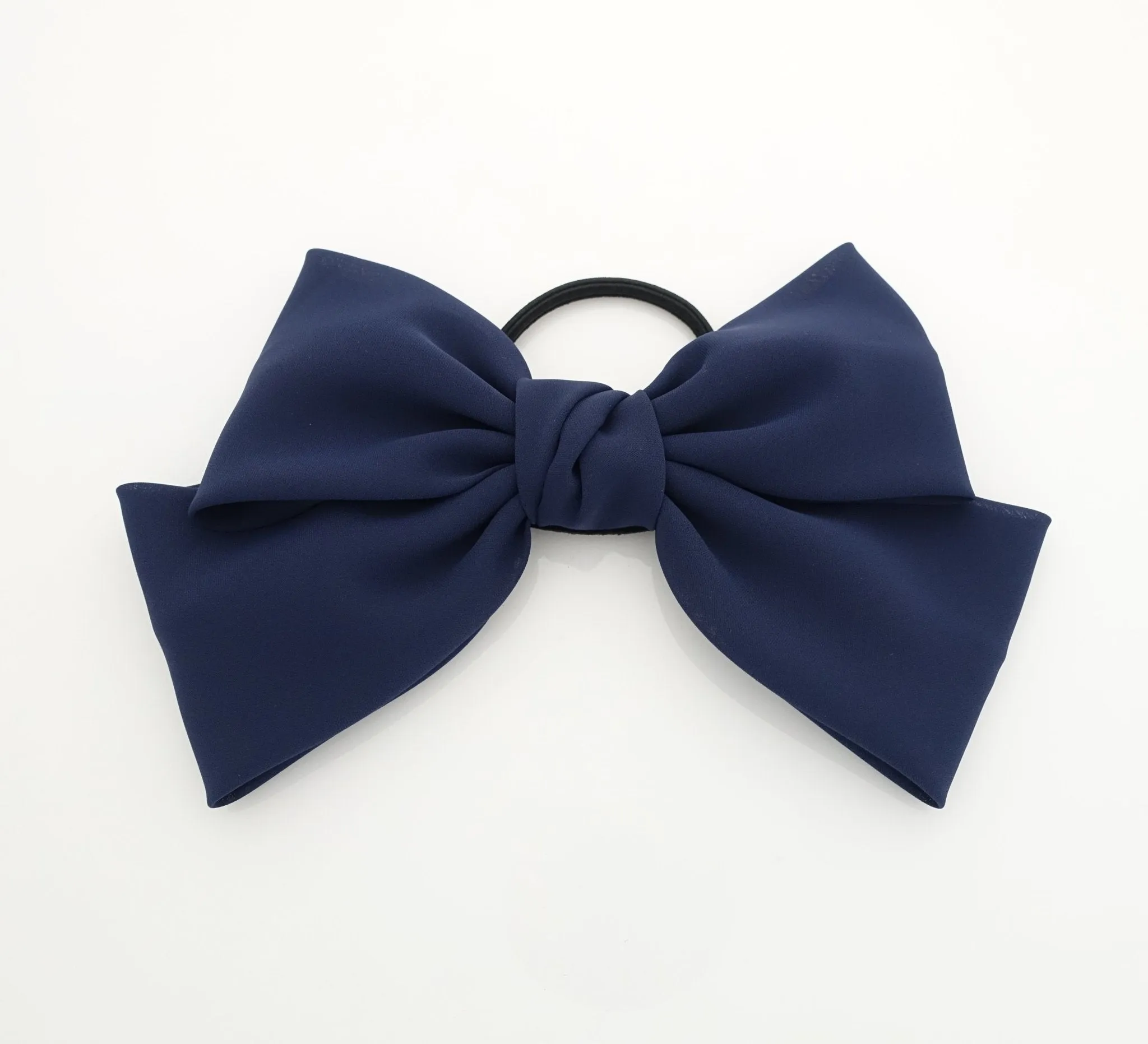 simple chiffon bow ponytail holder basic style hair bow tie elastics