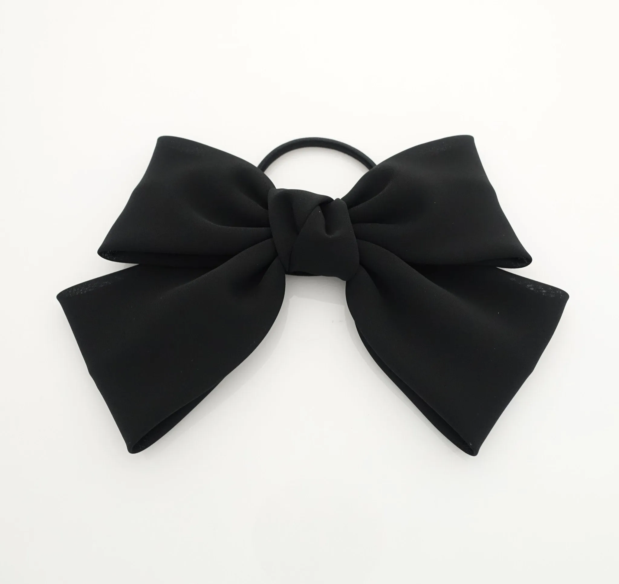 simple chiffon bow ponytail holder basic style hair bow tie elastics