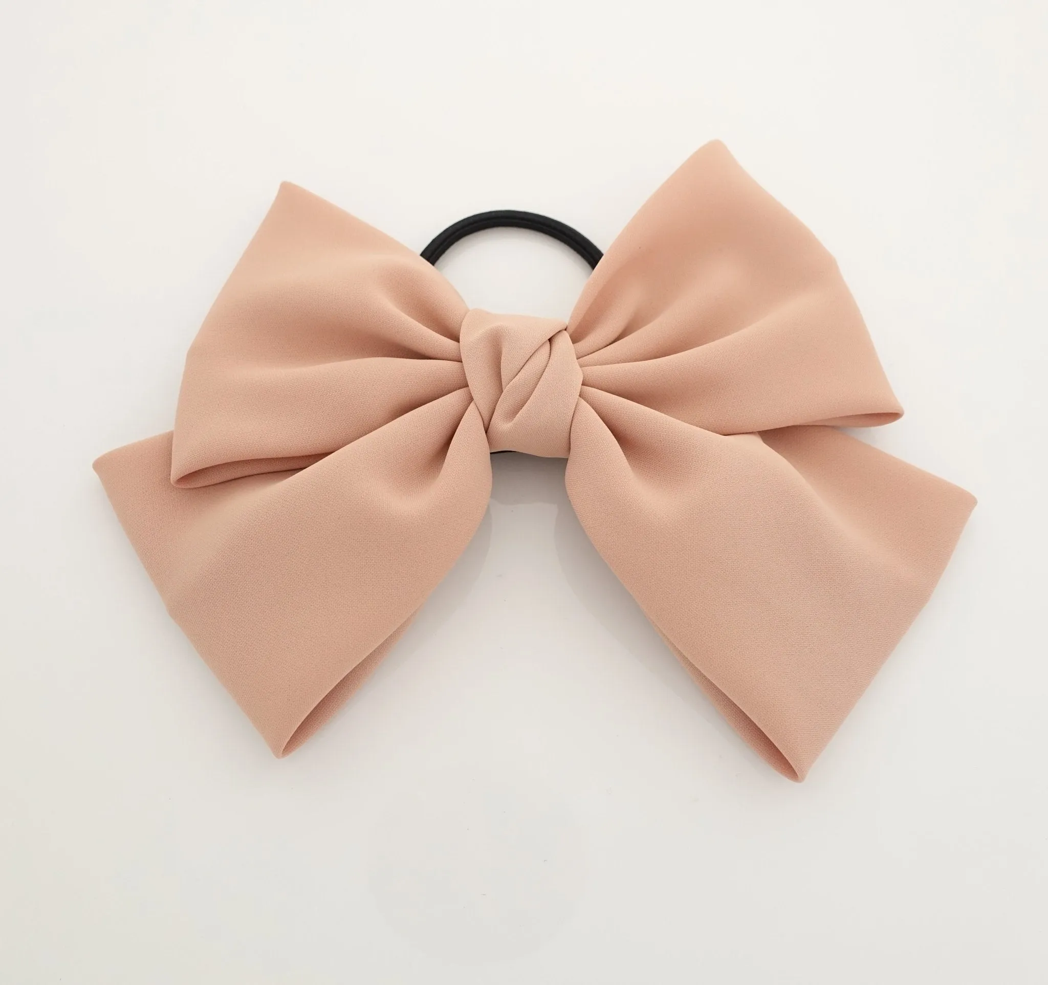 simple chiffon bow ponytail holder basic style hair bow tie elastics