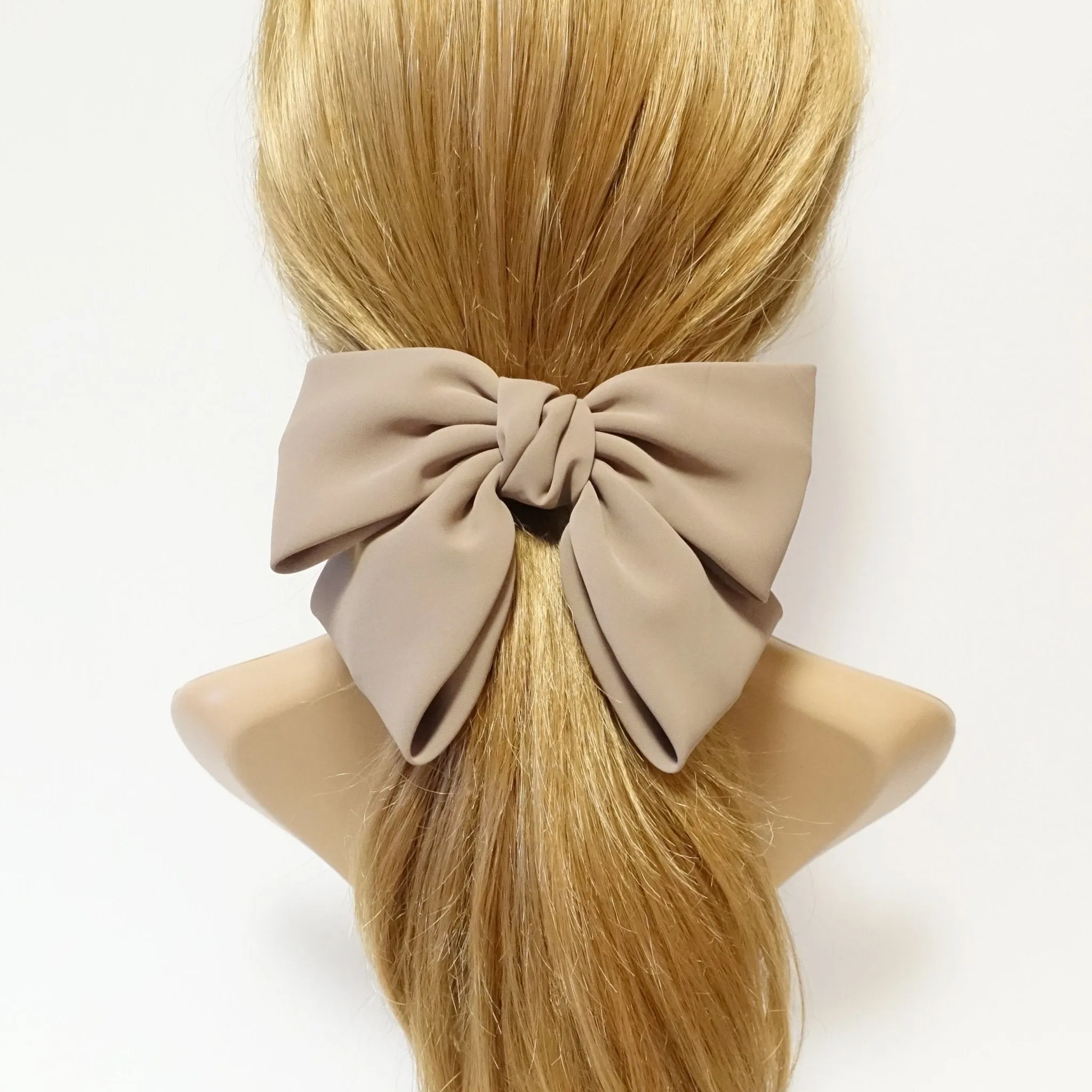 simple chiffon bow ponytail holder basic style hair bow tie elastics