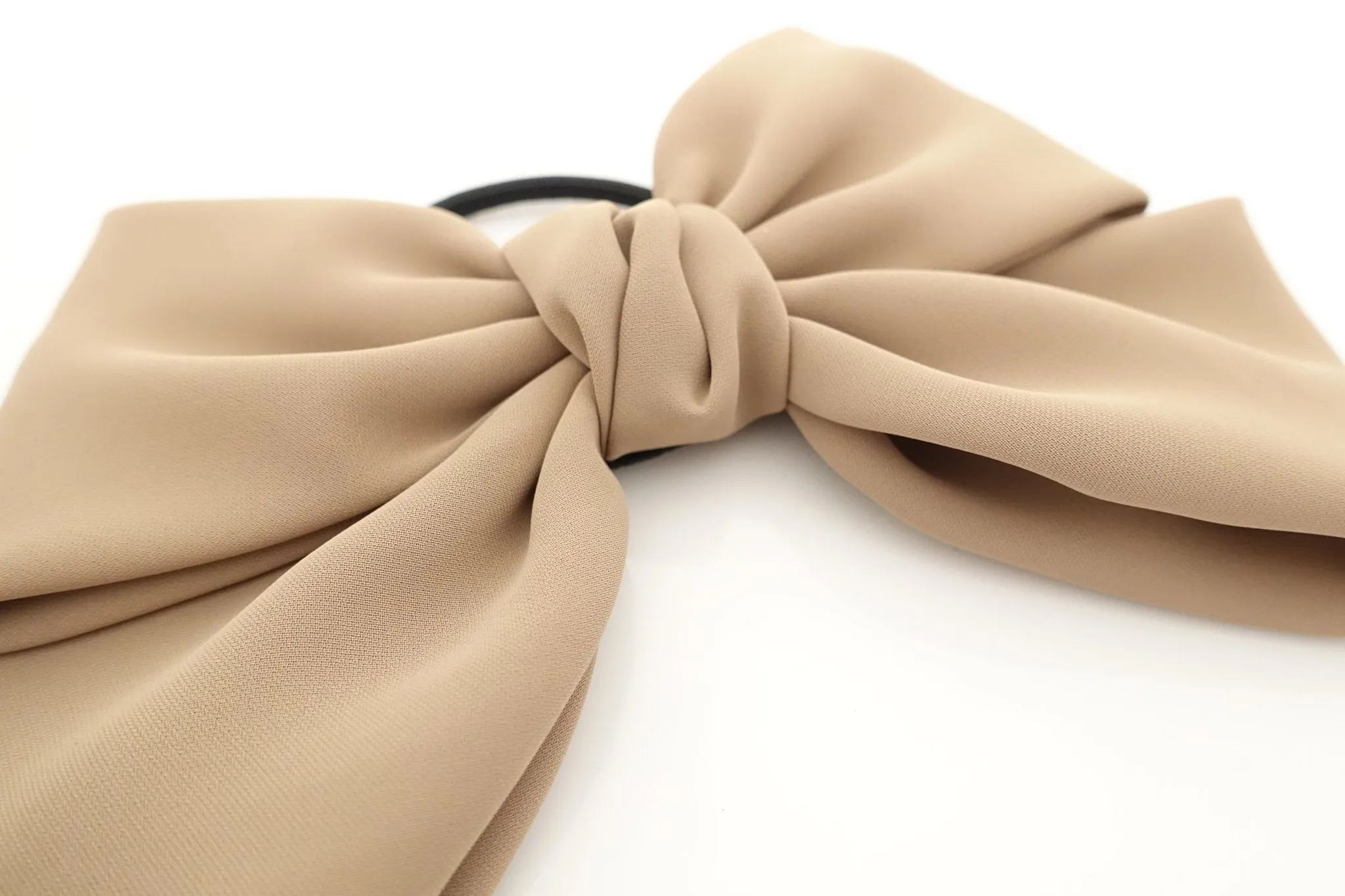 simple chiffon bow ponytail holder basic style hair bow tie elastics