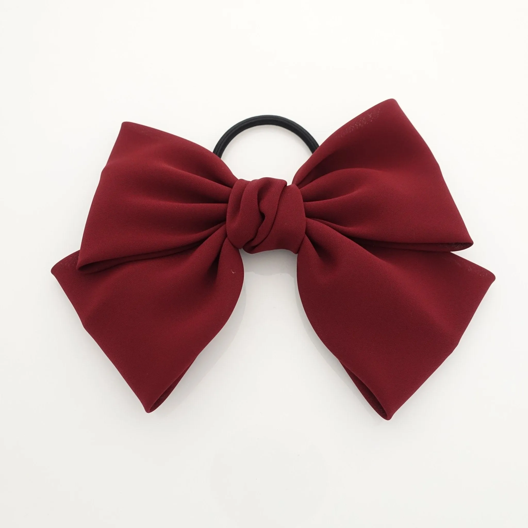 simple chiffon bow ponytail holder basic style hair bow tie elastics