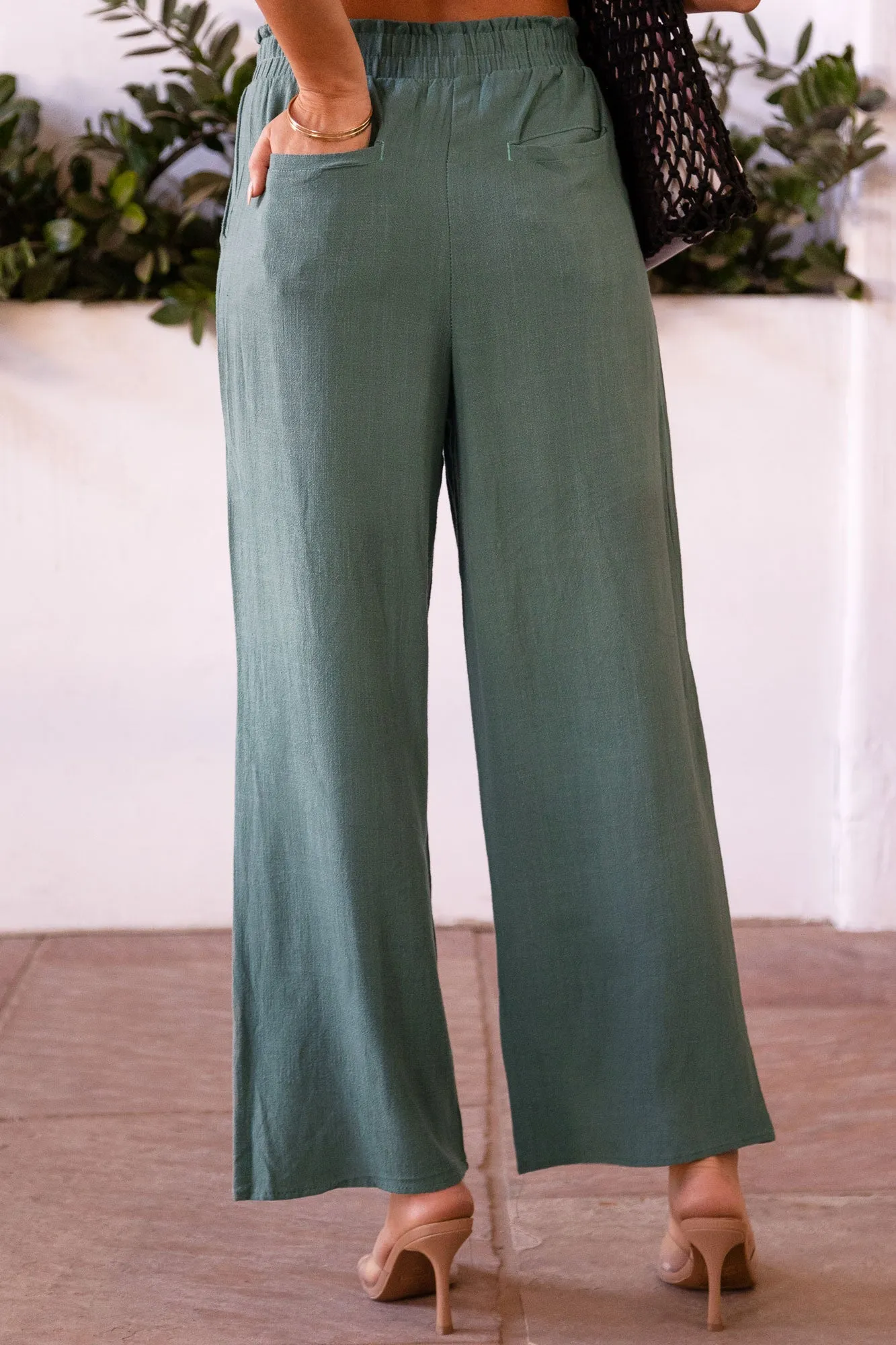 Slow Down Sage Wide Leg Pants