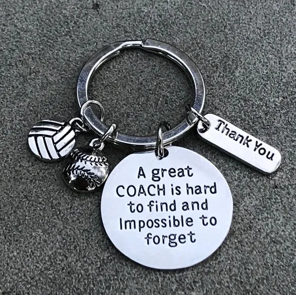 Softball- Volleyball Great Coach is Hard to Find Keychain