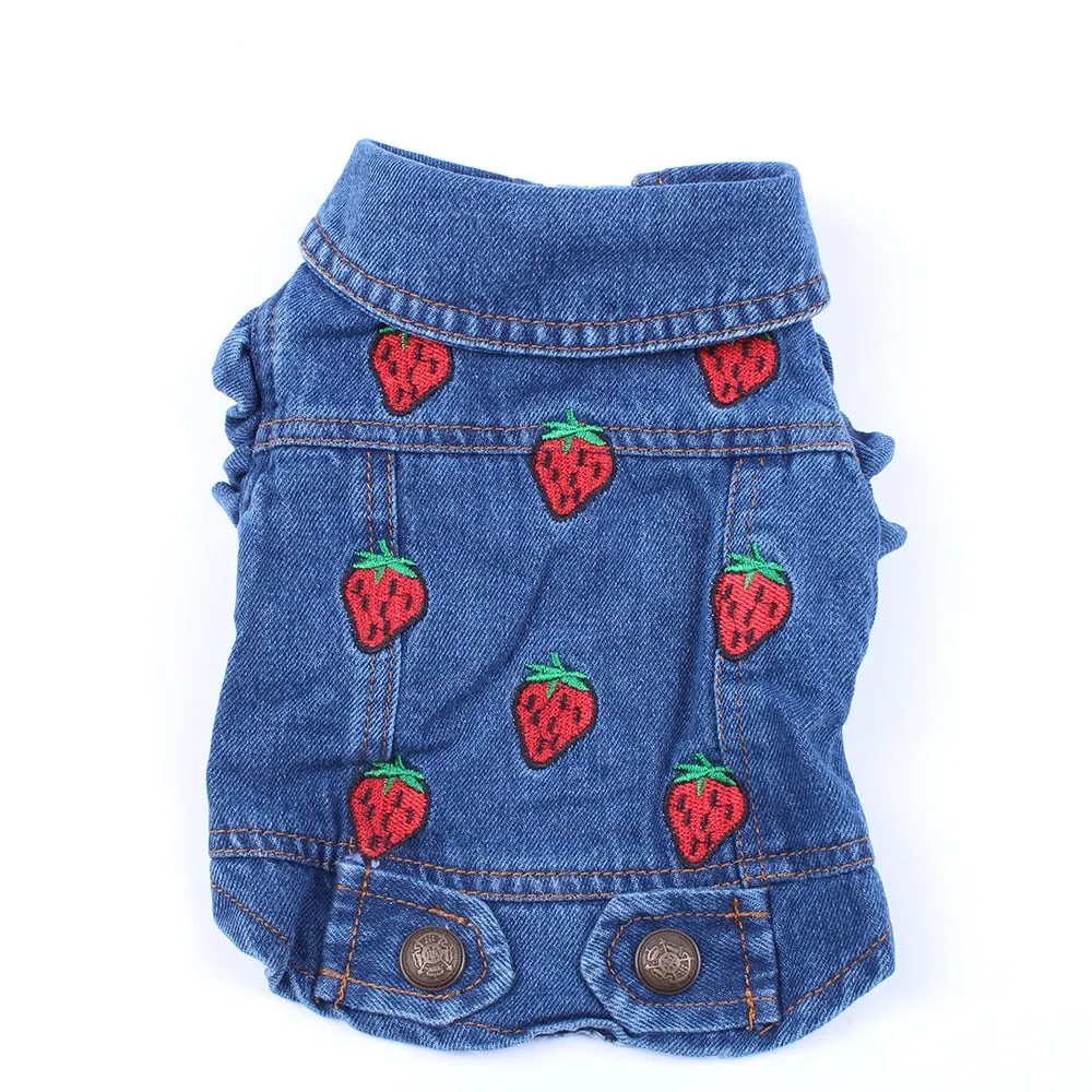 TEEK - Strawberry/Floral/Pineapple Denim Doggy Jackets