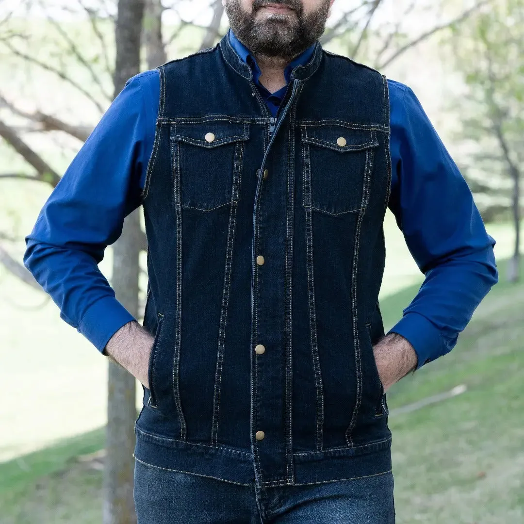 Versatile Denim Vest with Hoodie