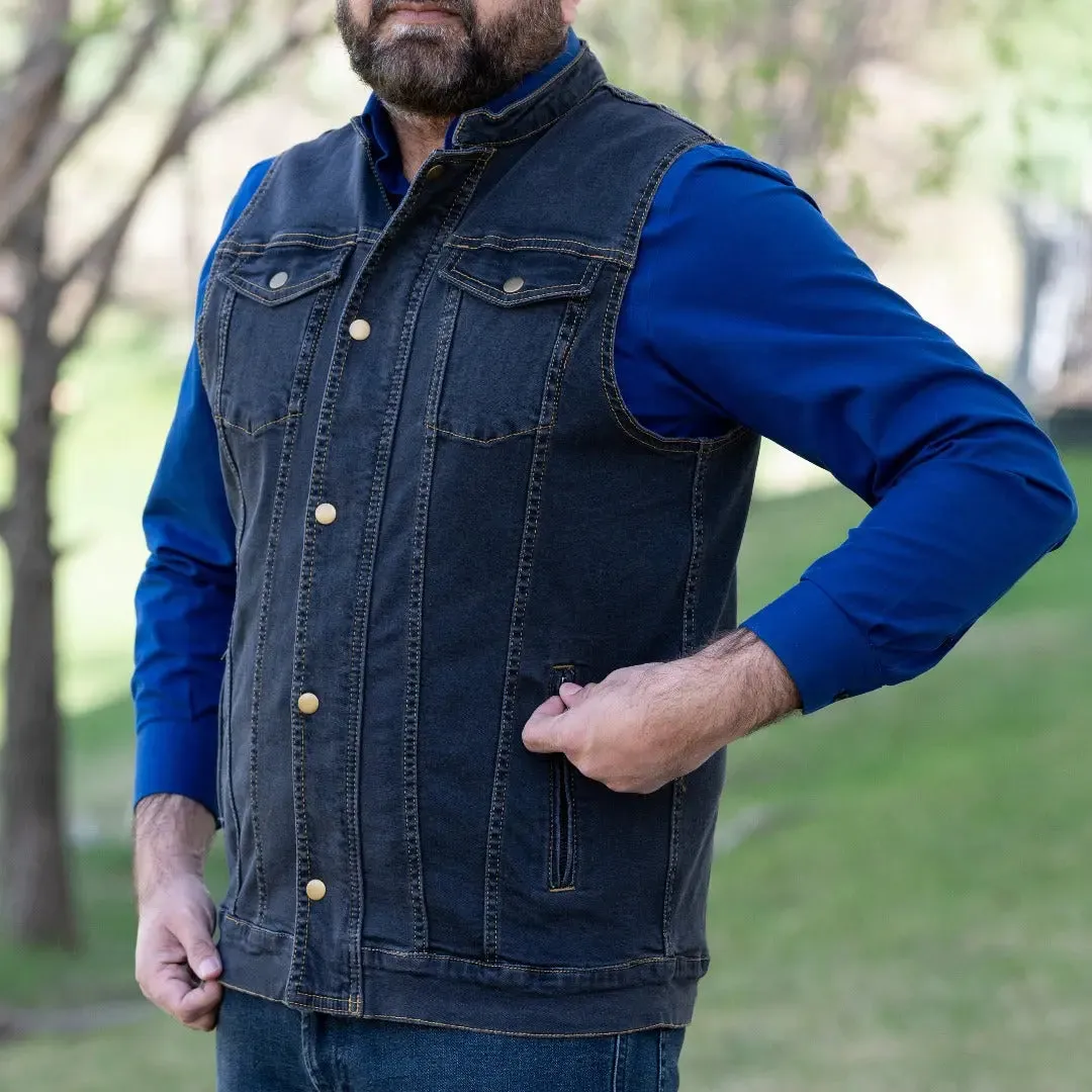 Versatile Denim Vest with Hoodie