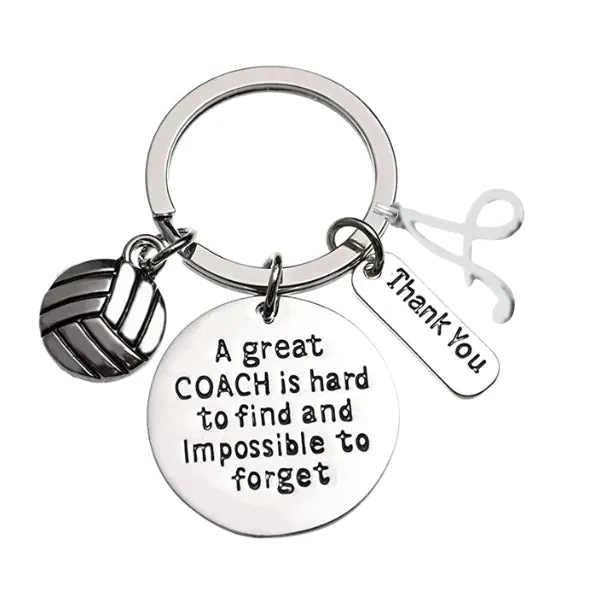 Volleyball Coach Keychain, Great Coach is Hard to Find Coach Keychain