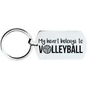 Volleyball Keychain -My Heart Belongs to Volleyball