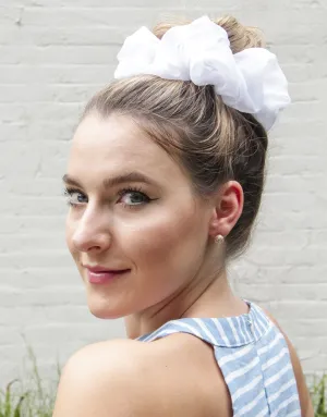 White Cloud - Chiffon Scrunchie