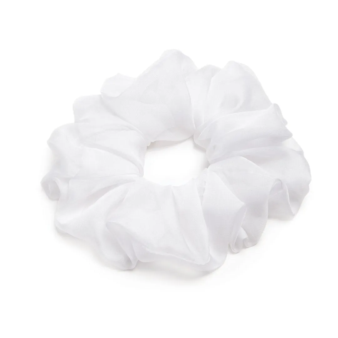 White Cloud - Chiffon Scrunchie