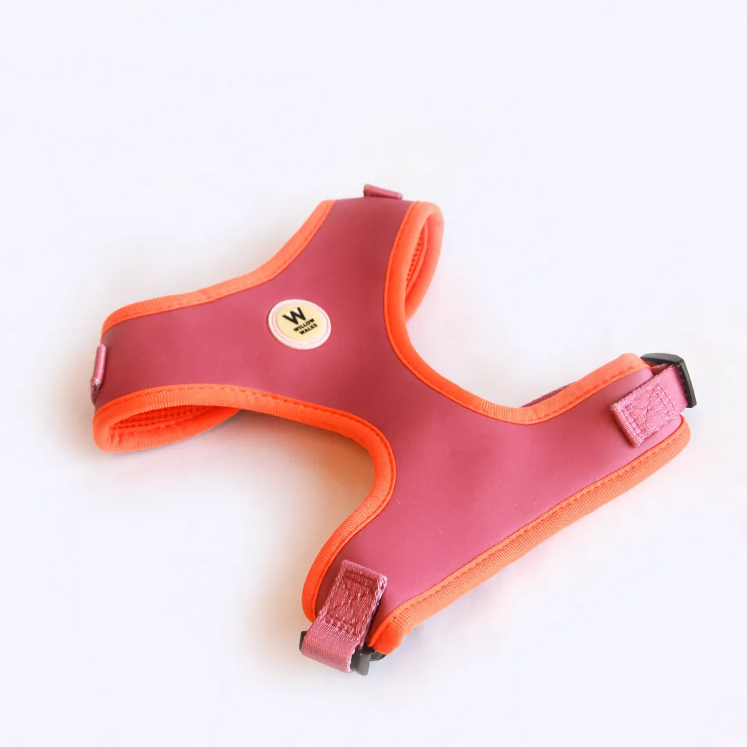 Willow Walks Adjustable Harness in fuchsia and orange