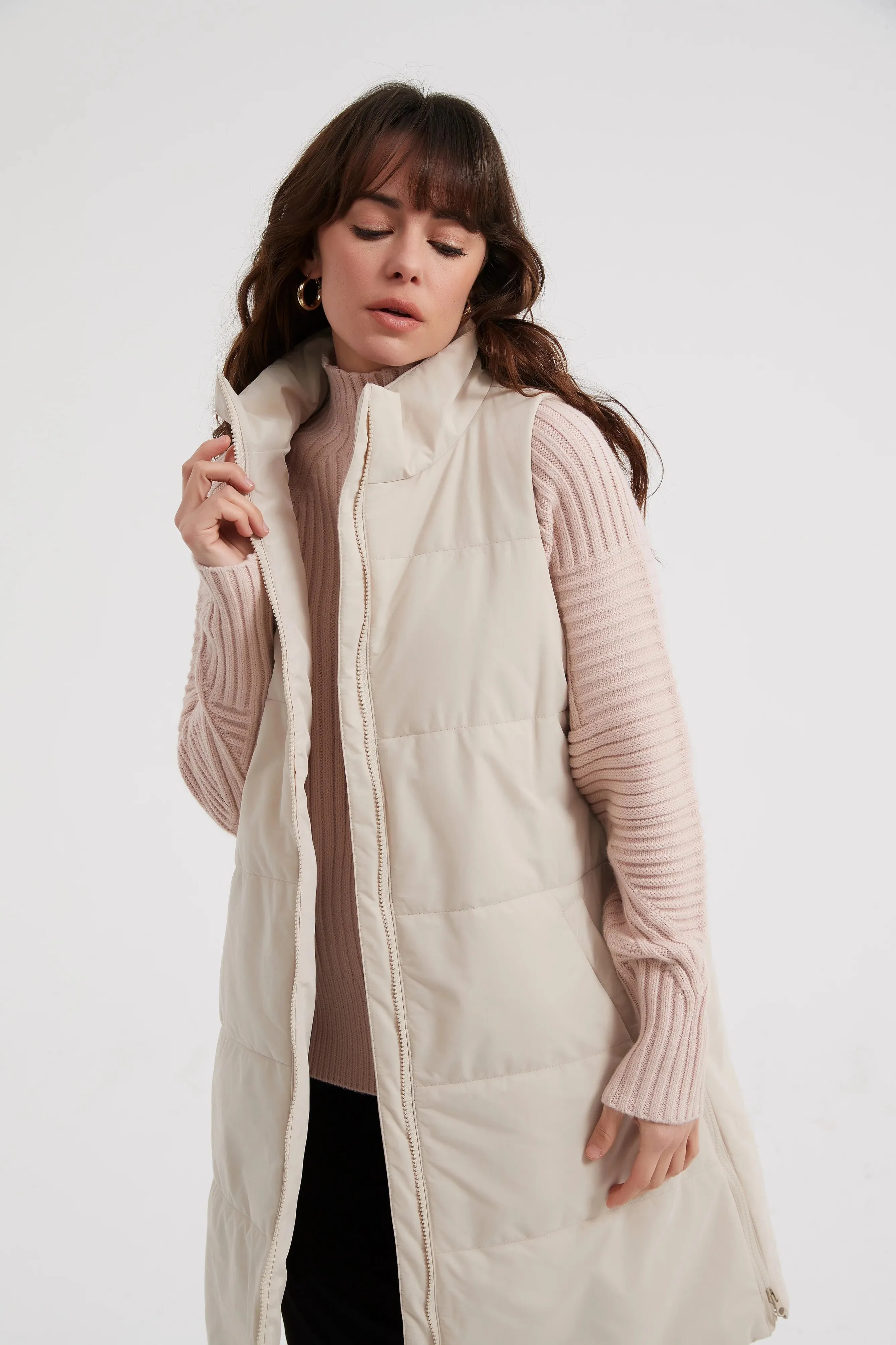 Zip Hem Puffer Vest